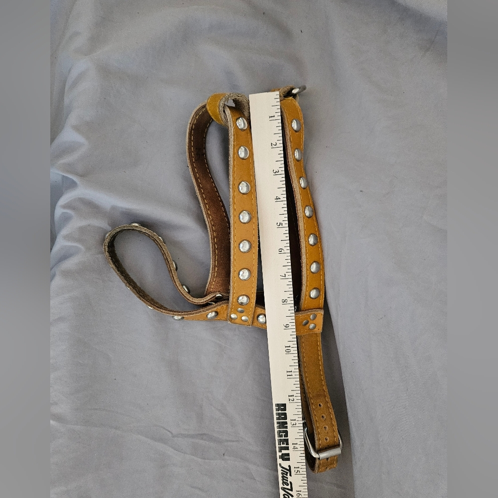 Studded Tan Dog Harness